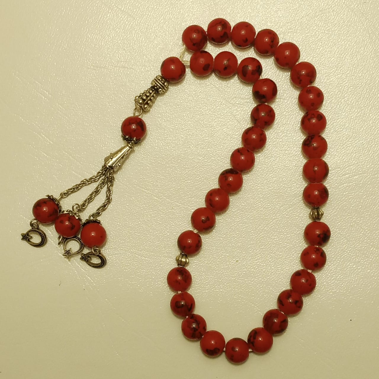 Marjan Tasbeeh | Red Coral Tasbih | 33 Beads | 15 mm