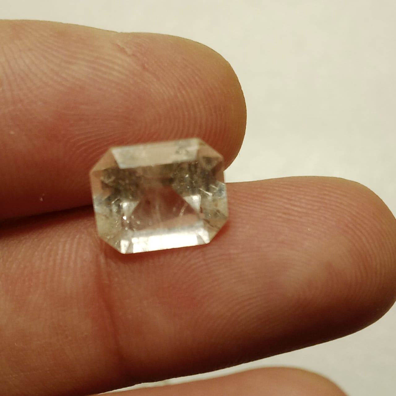 White Pukhraj | White Sapphire | Emerald Cut