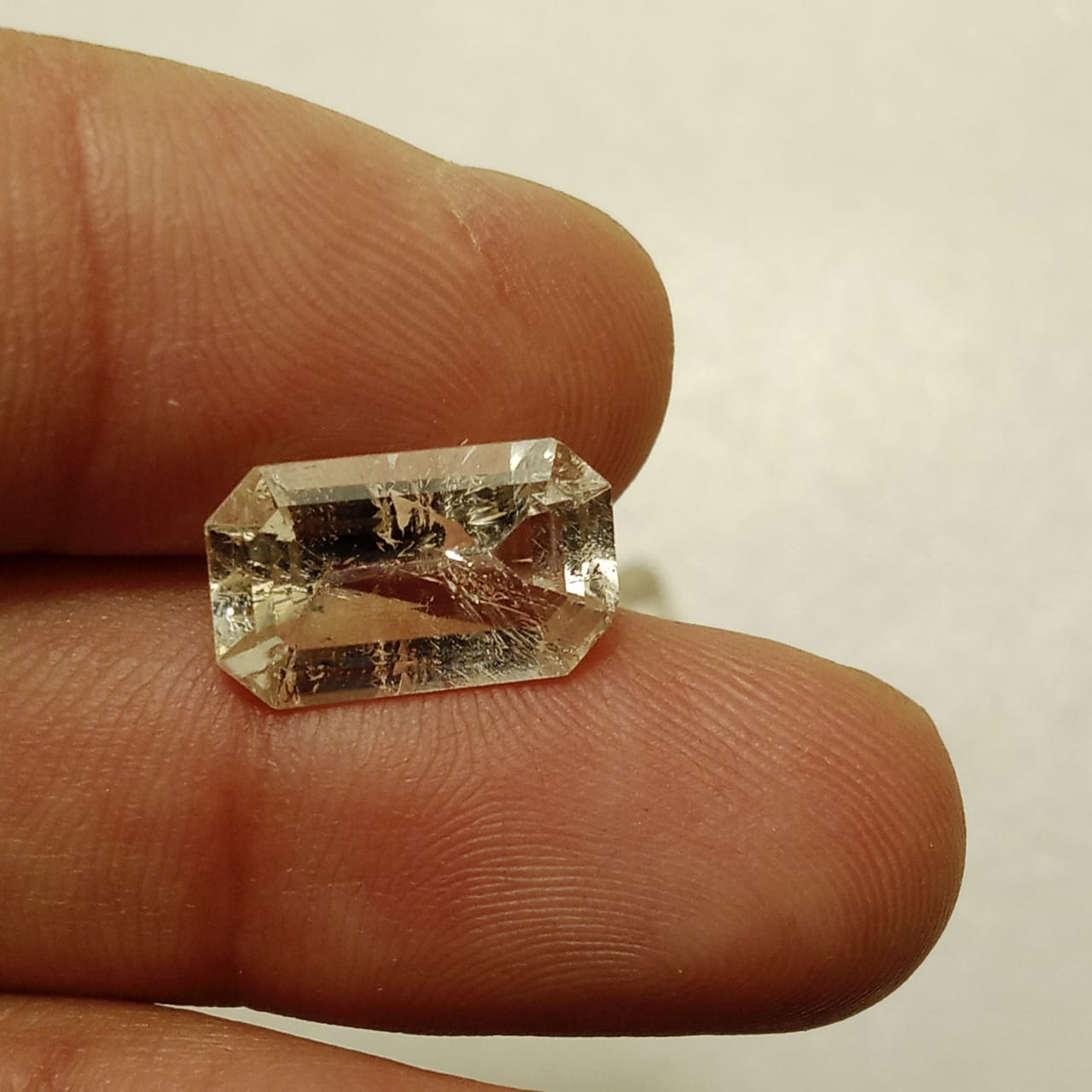 White Pukhraj | White Sapphire | Emerald Cut