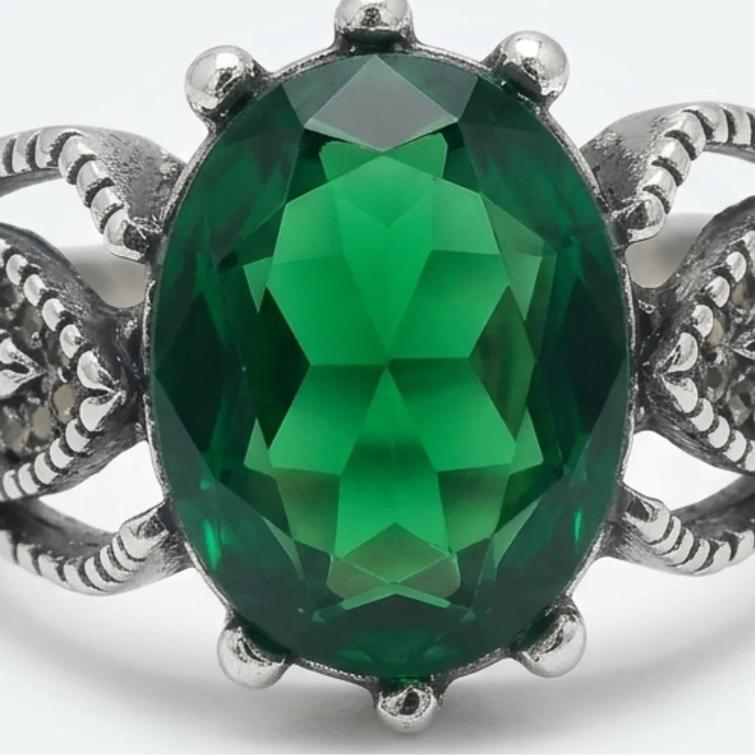8 Carat emerald Ring | Step Cut Turkish Style Ring