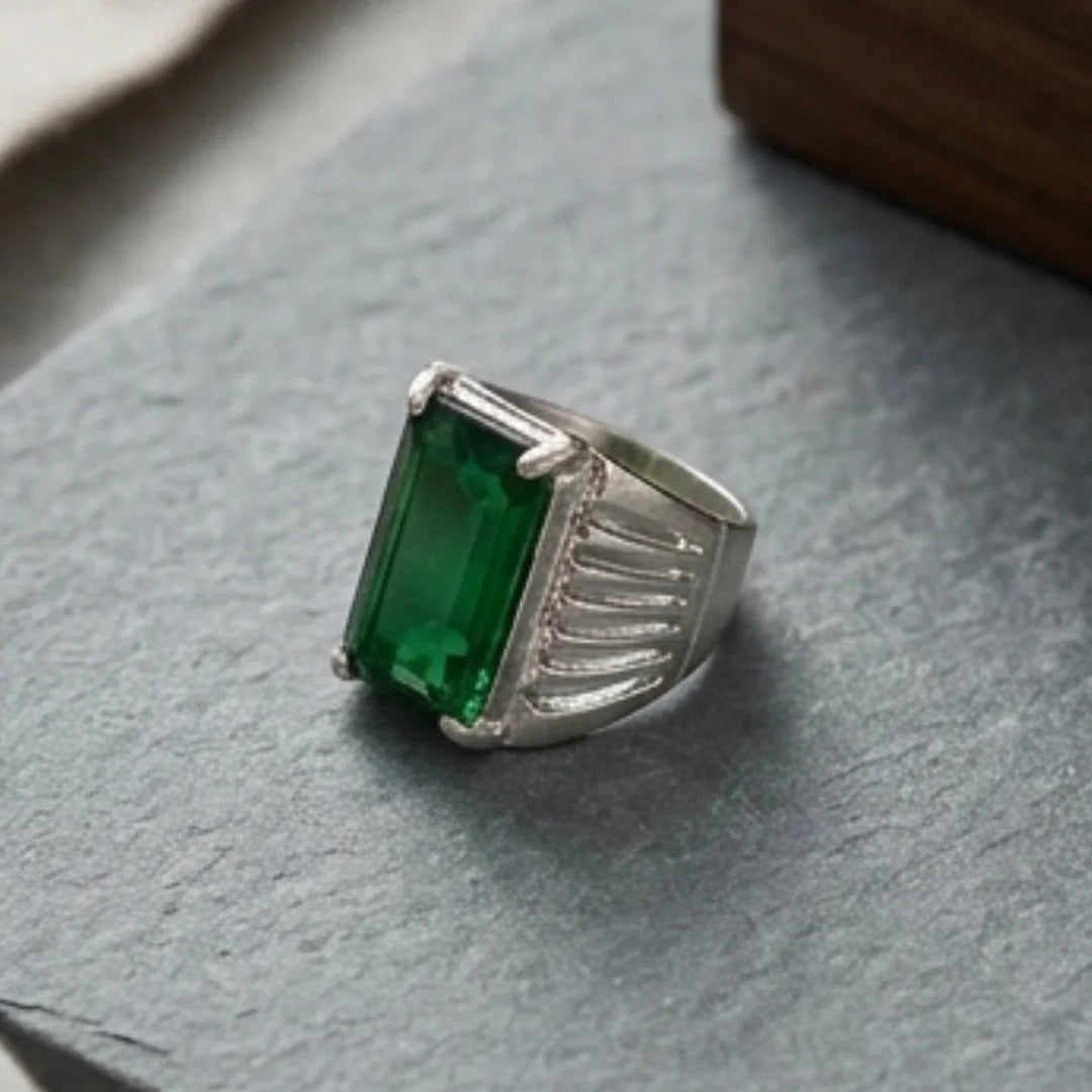 7 carat Emerald Ring | Step Cut Zamrud | Italian Style Ring