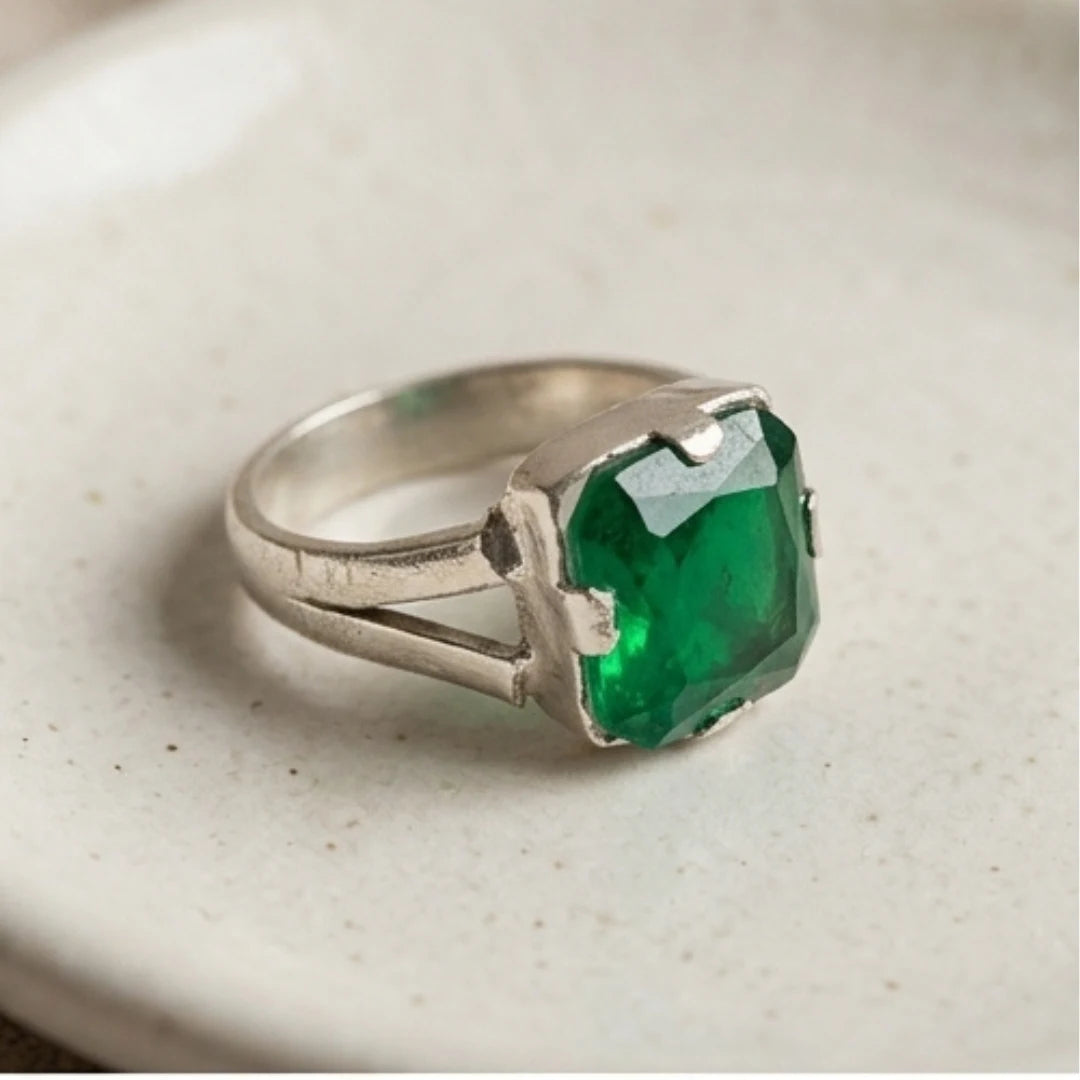 Emerald Ring | Step Cut Zamrud | Italian Style Ring | CODE E-58