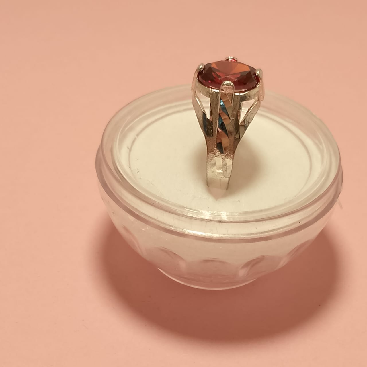 8 Carats Pink Danburite Ring, Step Cut