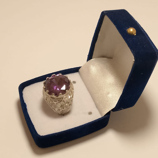 Elegant 30 Carat Rubellite Ring, Round Cut, Size 21