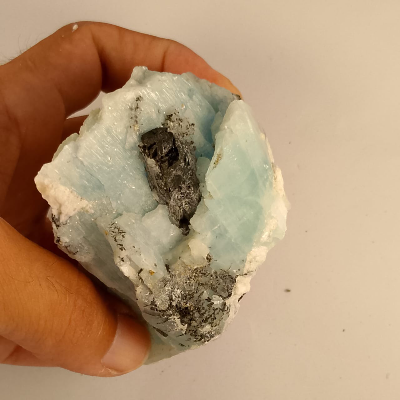 Afghan Aquamarine and Black Tourmaline Crystal Specimen | 1700 Carats | Rs 50 per ct.