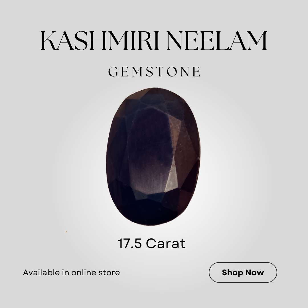 Kashmiri Neelam (blue stone) | Oval Shape Step Cutting | Vitreous Dark Blue