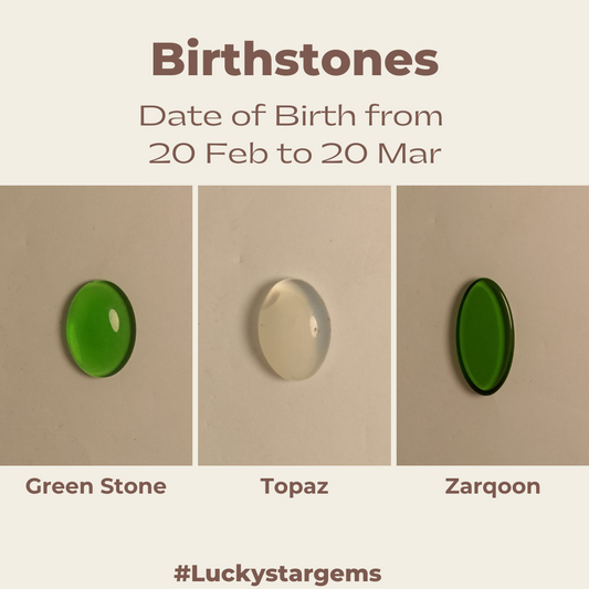 Lucky Bundle - Green Stone, Topaz, Zarqoon | Set of 3 Gems | 5-6 Carats