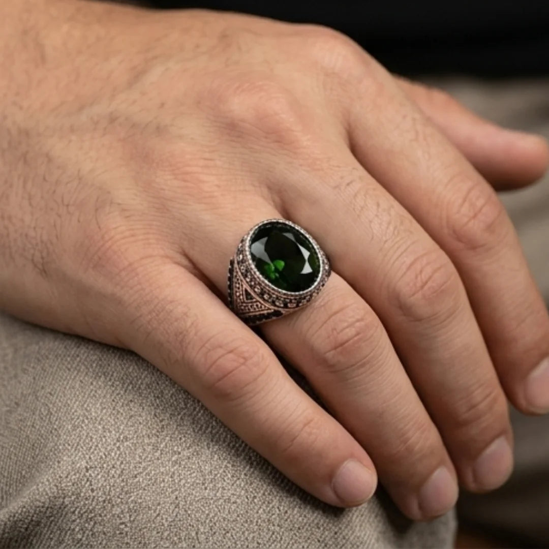 Emerald Ring | Step Cut Zamrud | Italian Style Ring | CODE E-58