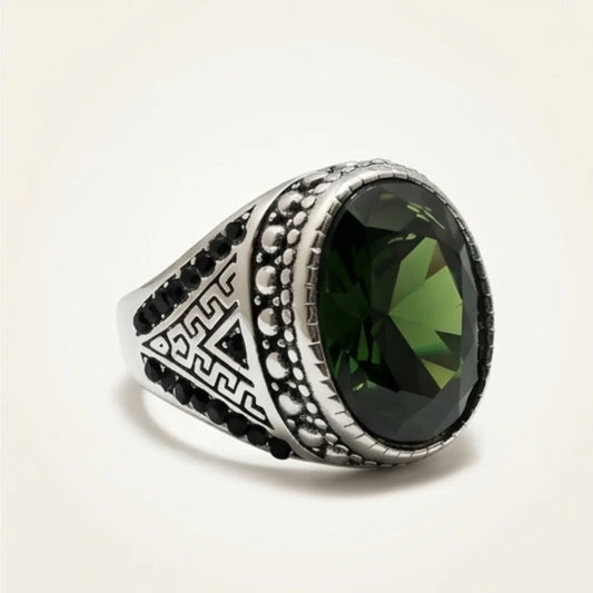 Emerald Ring | Step Cut Zamrud | Italian Style Ring | CODE E-58