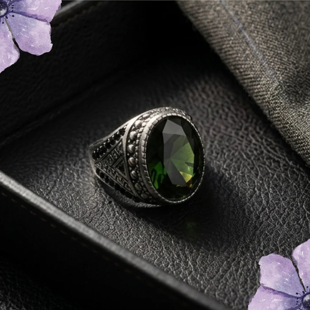 Emerald Ring | Step Cut Zamrud | Italian Style Ring | CODE E-58