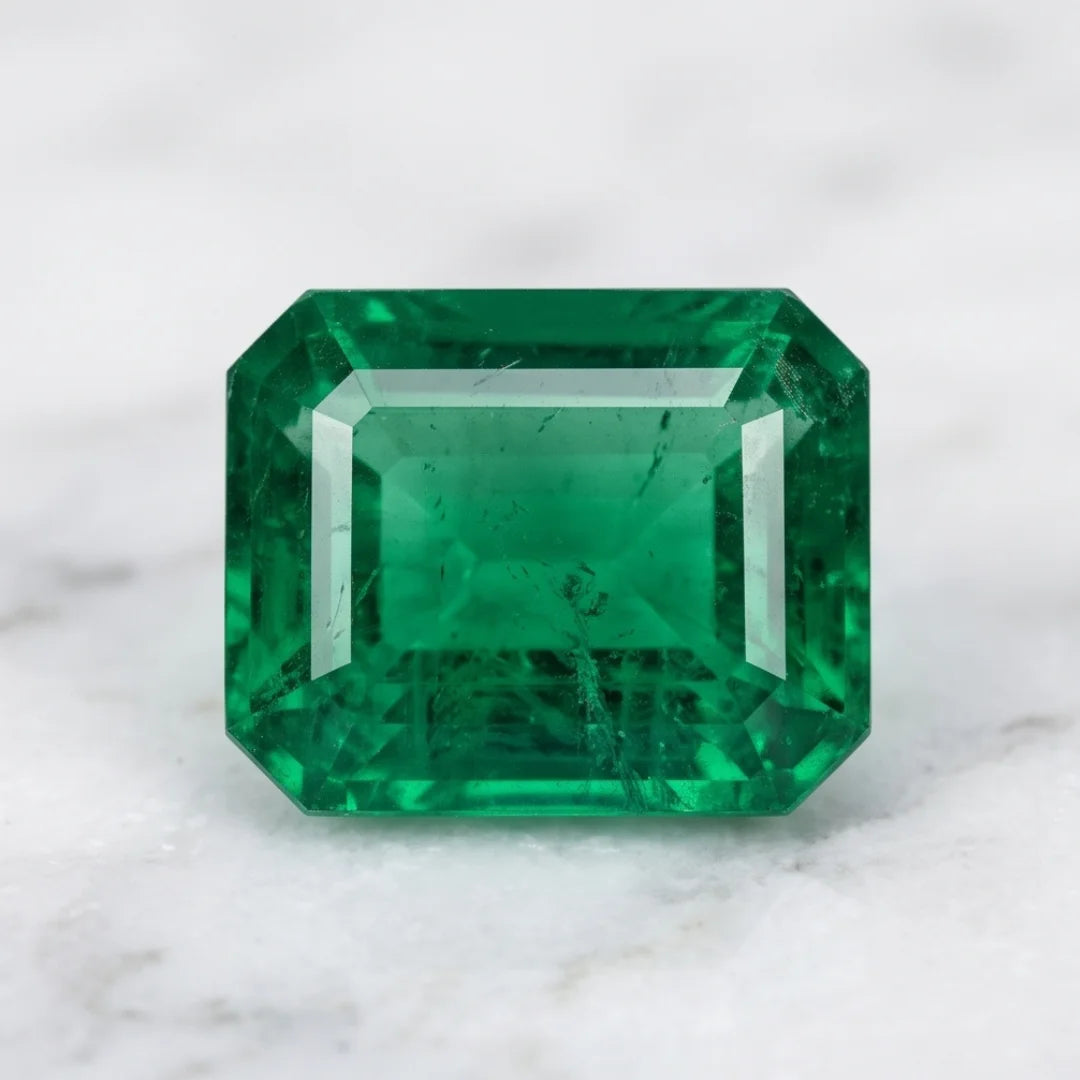 20.6 carat Zamrud | Step Cutting | Vitreous Dark Green color