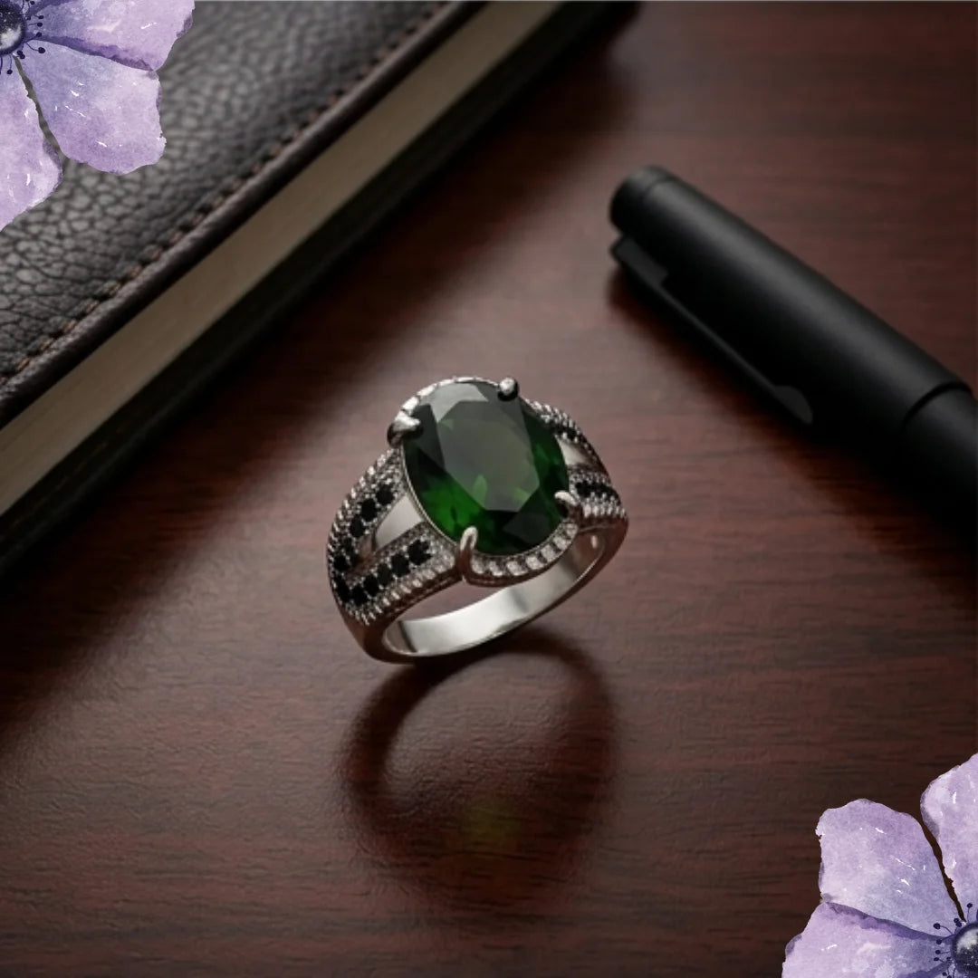 Emerald Ring | Step Cut Zamrud | Italian Style Ring | CODE E-61