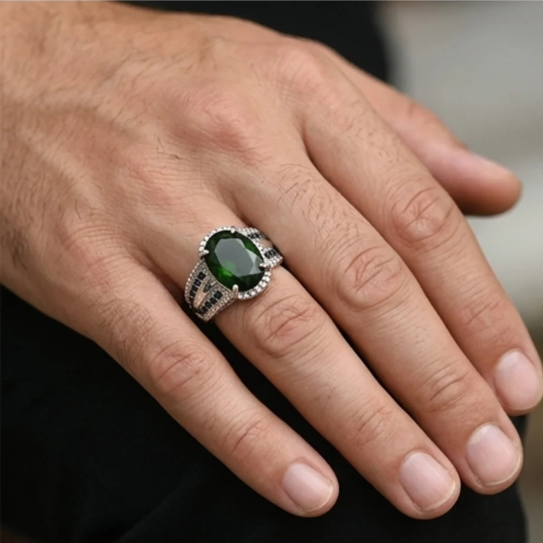 Emerald Ring | Step Cut Zamrud | Italian Style Ring | CODE E-61