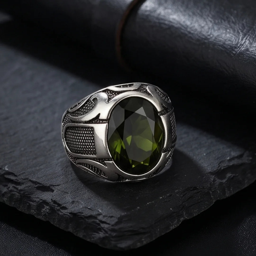 Emerald Ring | Step Cut Zamrud | Italian Style Ring | CODE E-70
