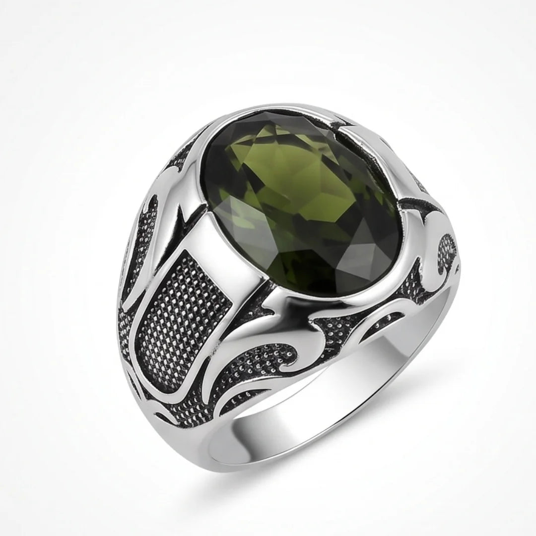 Emerald Ring | Step Cut Zamrud | Italian Style Ring | CODE E-70