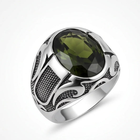 Emerald Ring | Step Cut Zamrud | Italian Style Ring | CODE E-70