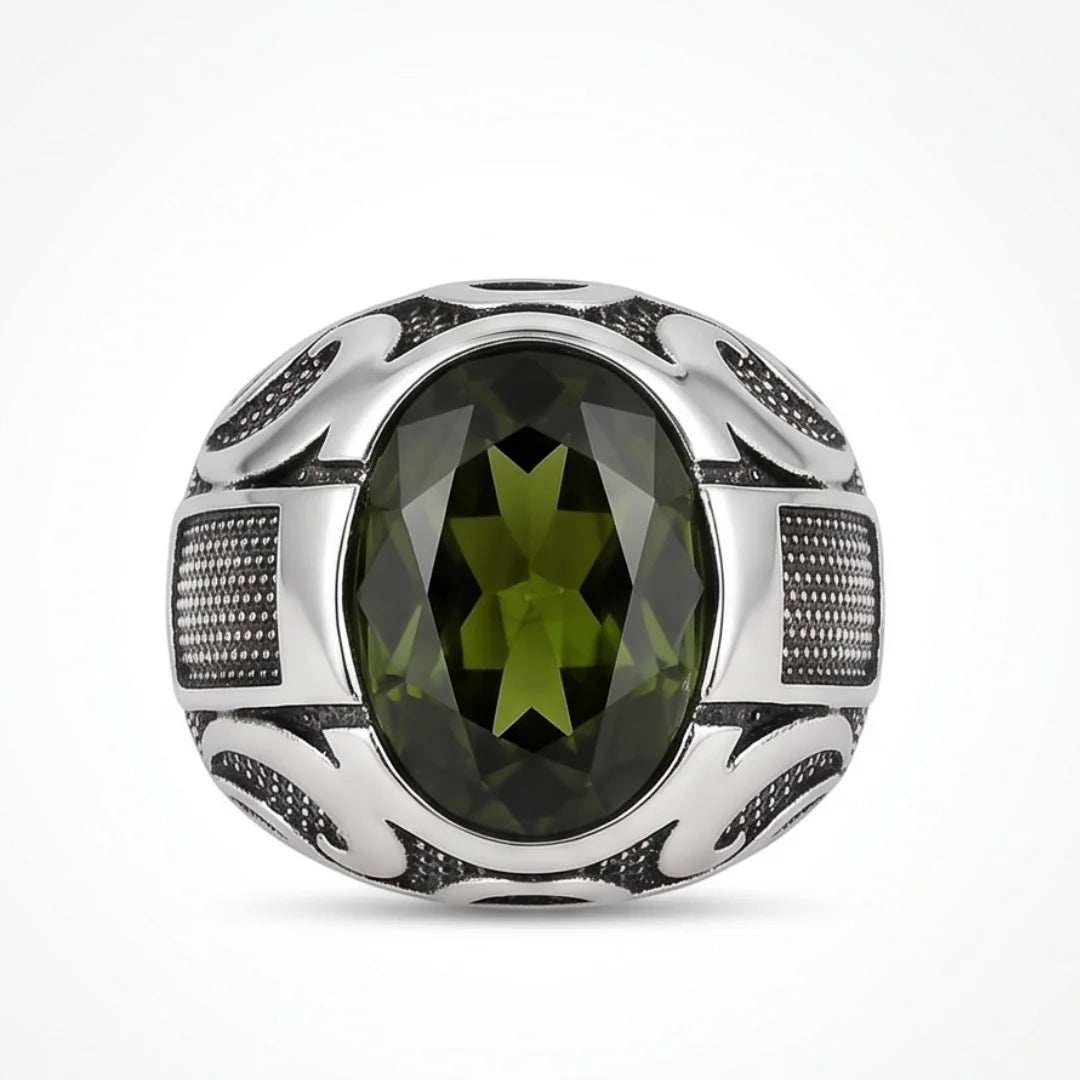 Emerald Ring | Step Cut Zamrud | Italian Style Ring | CODE E-70