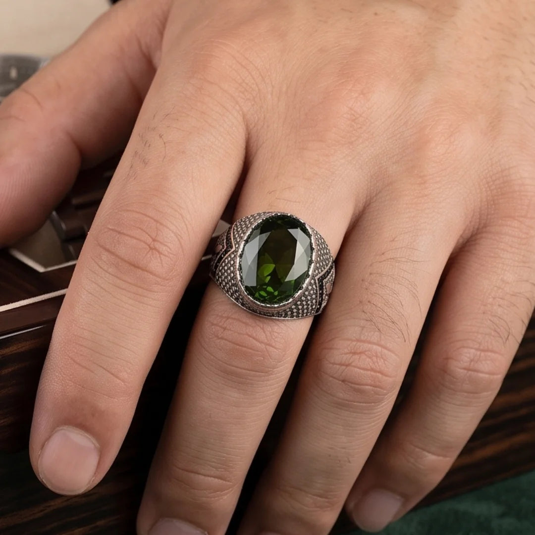 Emerald Ring | Step Cut Zamrud | Italian Style Ring | CODE E-69