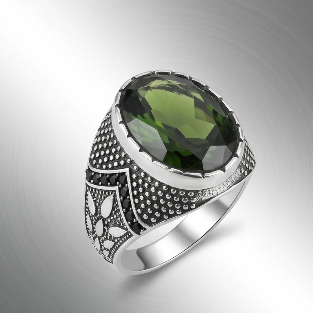 Emerald Ring | Step Cut Zamrud | Italian Style Ring | CODE E-69