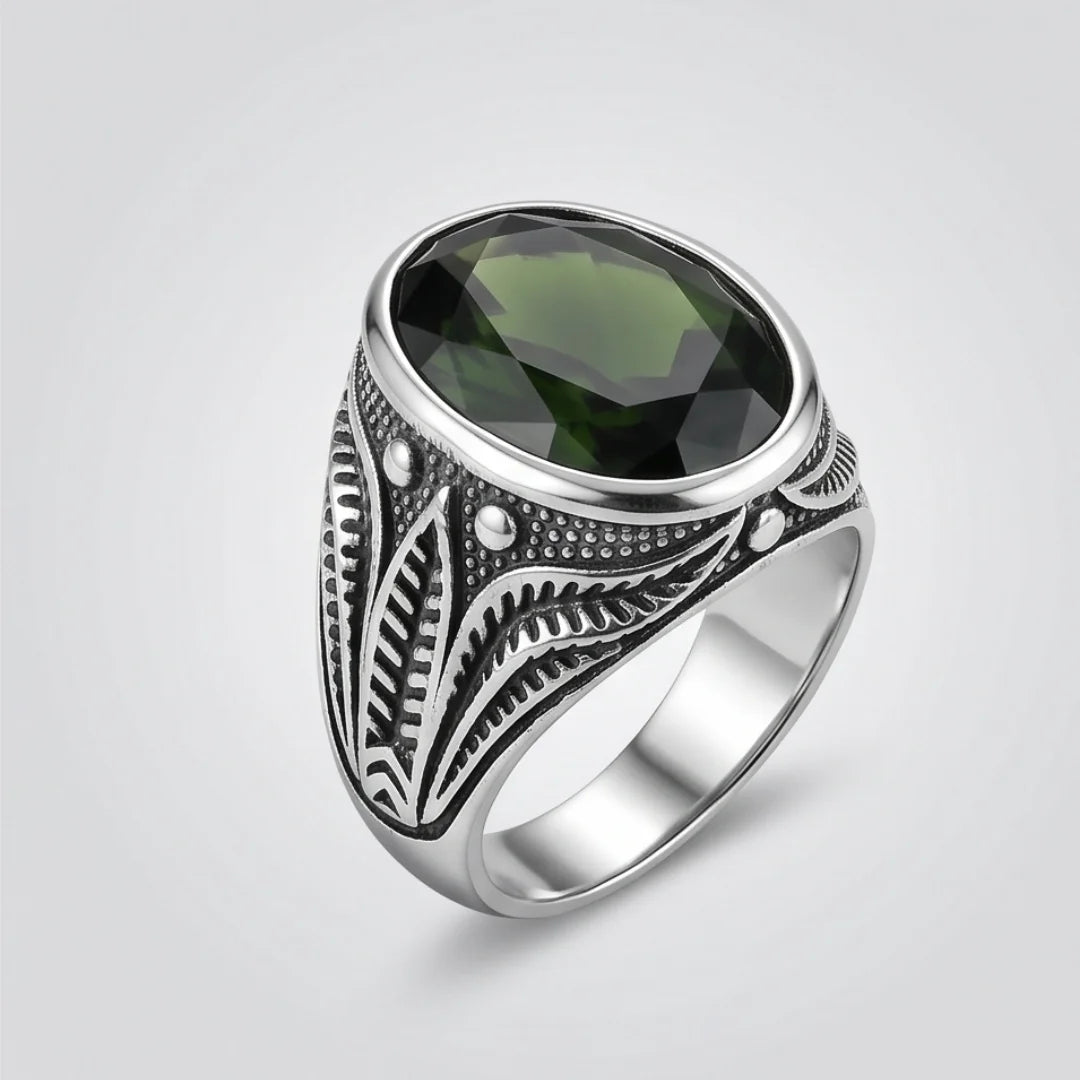 Emerald Ring | Step Cut Zamrud | Italian Style Ring | CODE E-68