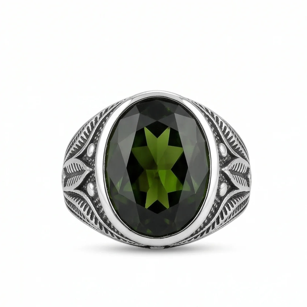 Emerald Ring | Step Cut Zamrud | Italian Style Ring | CODE E-68