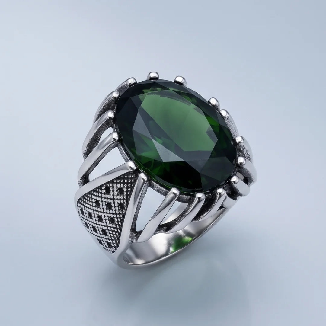 Emerald Ring | Step Cut Zamrud | Italian Style Ring | CODE E-67