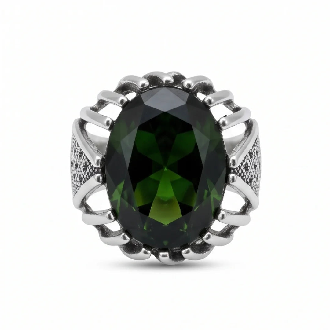 Emerald Ring | Step Cut Zamrud | Italian Style Ring | CODE E-67