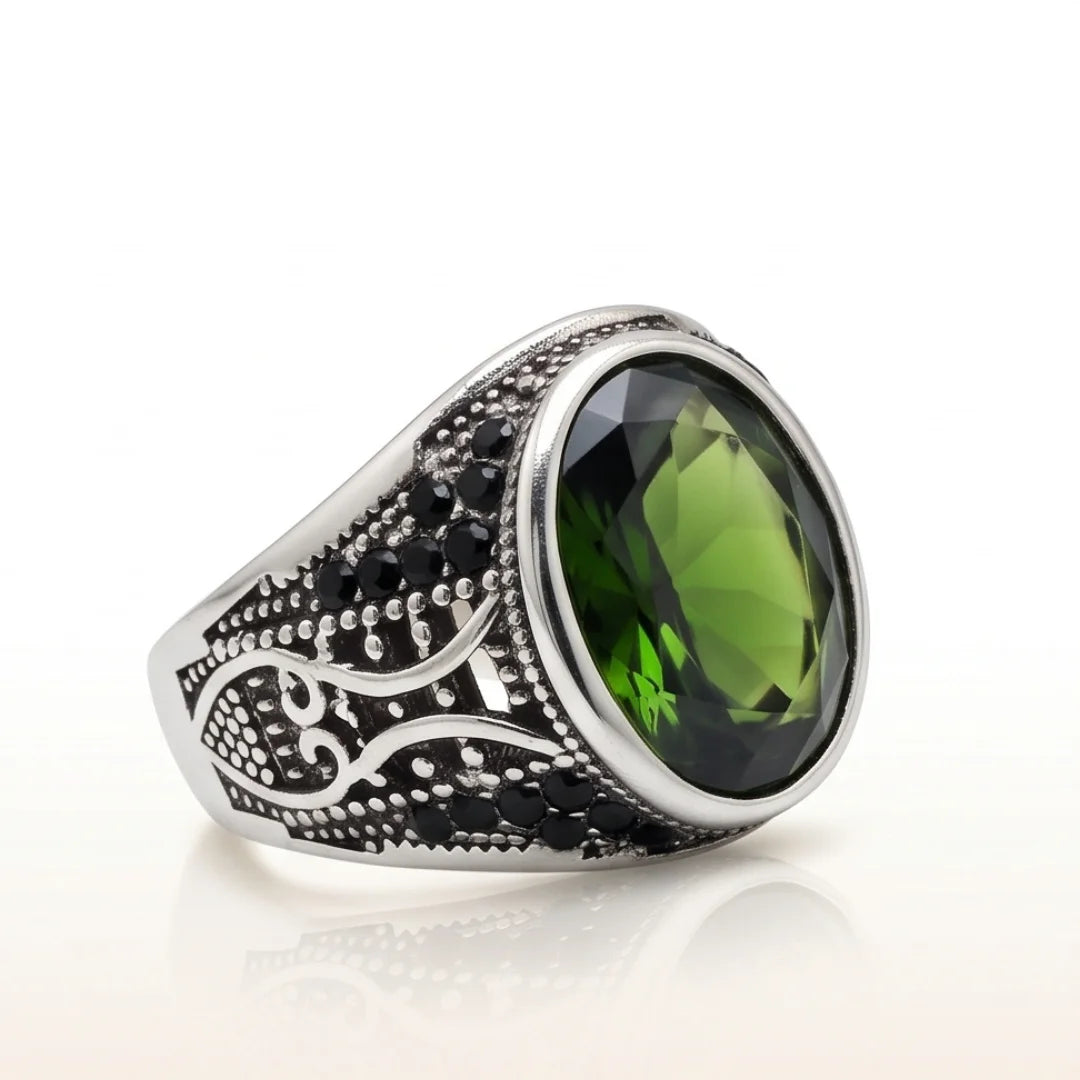 Emerald Ring | Step Cut Zamrud | Italian Style Ring | CODE E-66