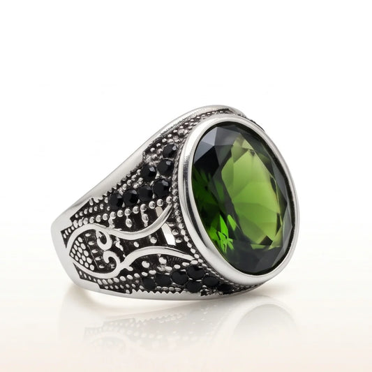 Emerald Ring | Step Cut Zamrud | Italian Style Ring | CODE E-66