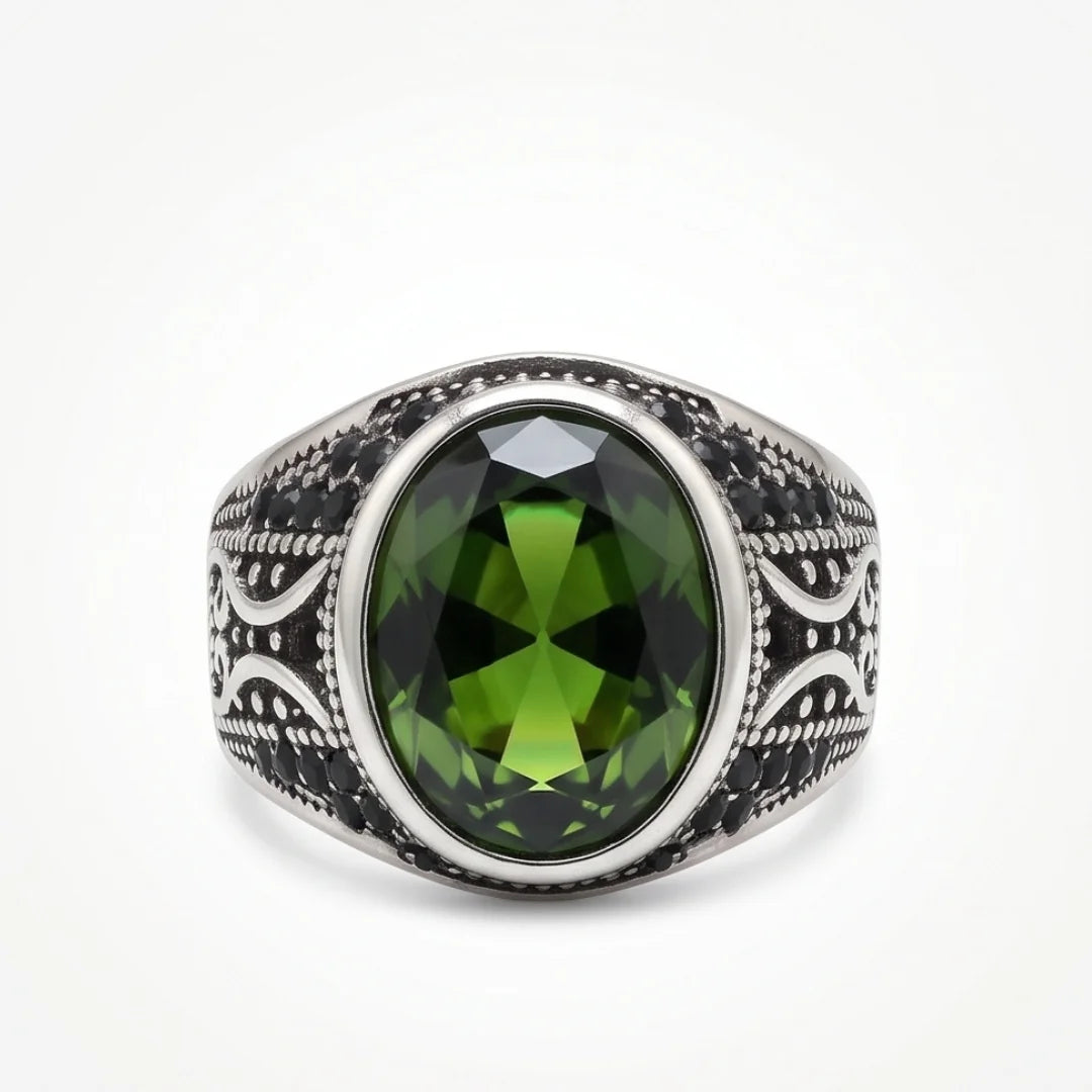 Emerald Ring | Step Cut Zamrud | Italian Style Ring | CODE E-66