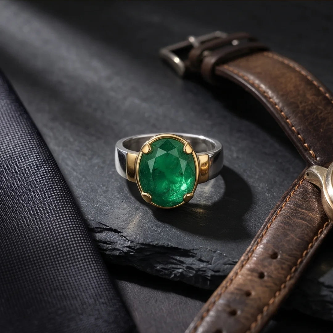 Emerald Ring | Step Cut Zamrud | Italian Style Ring | CODE E-65