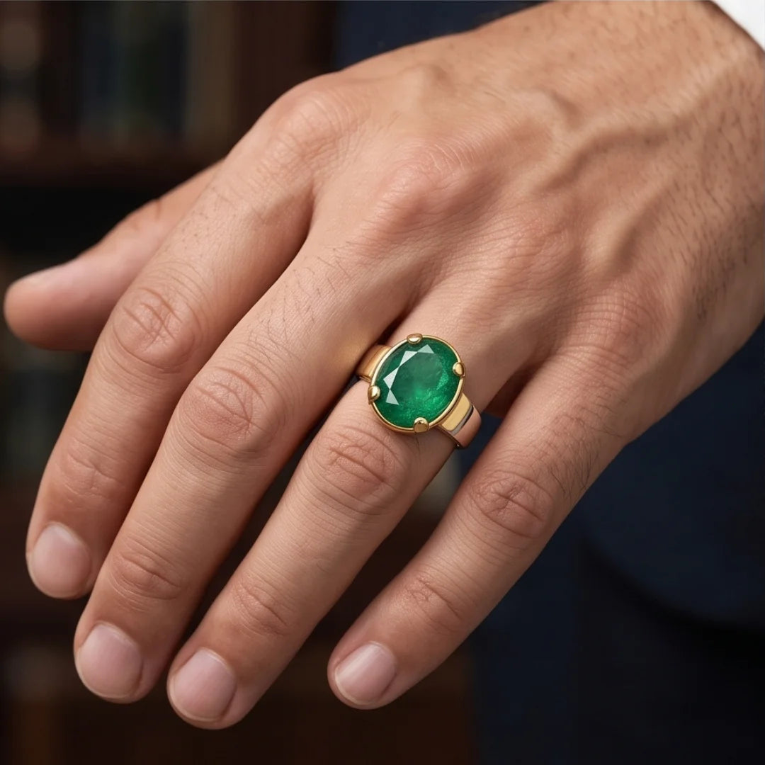 Emerald Ring | Step Cut Zamrud | Italian Style Ring | CODE E-65