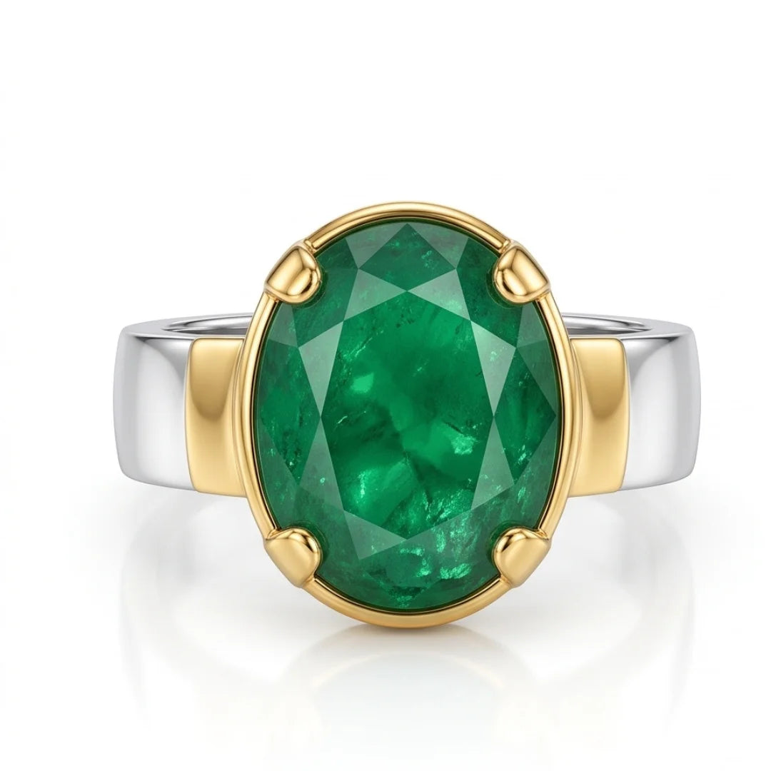 Emerald Ring | Step Cut Zamrud | Italian Style Ring | CODE E-65