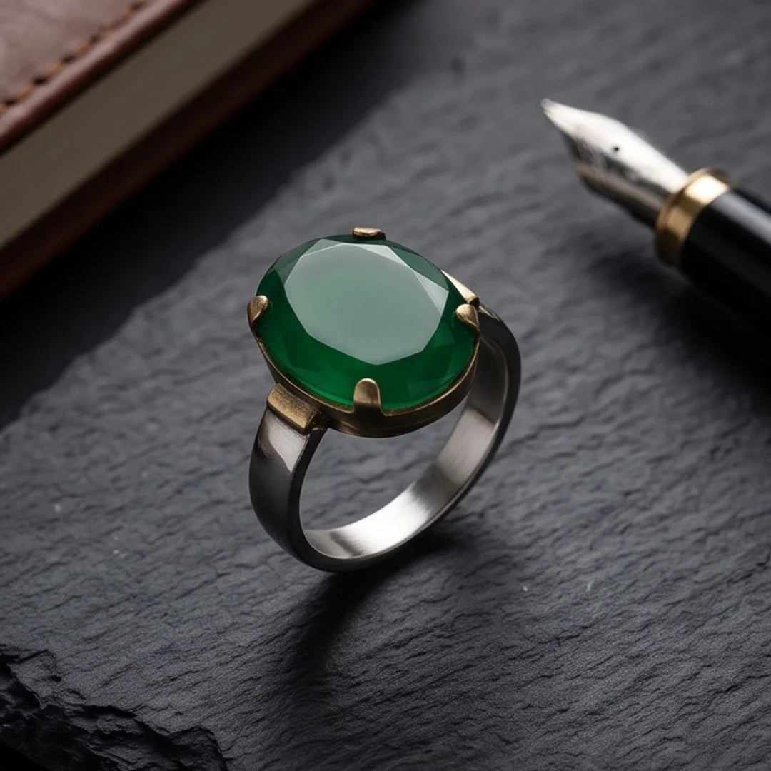 Emerald Ring | Step Cut Zamrud | Italian Style Ring | CODE E-64