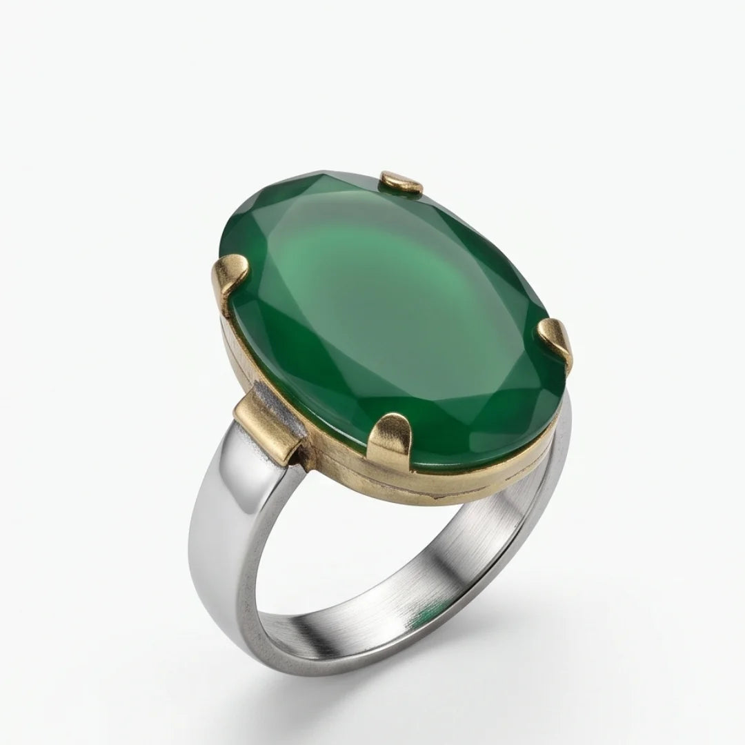 Emerald Ring | Step Cut Zamrud | Italian Style Ring | CODE E-64