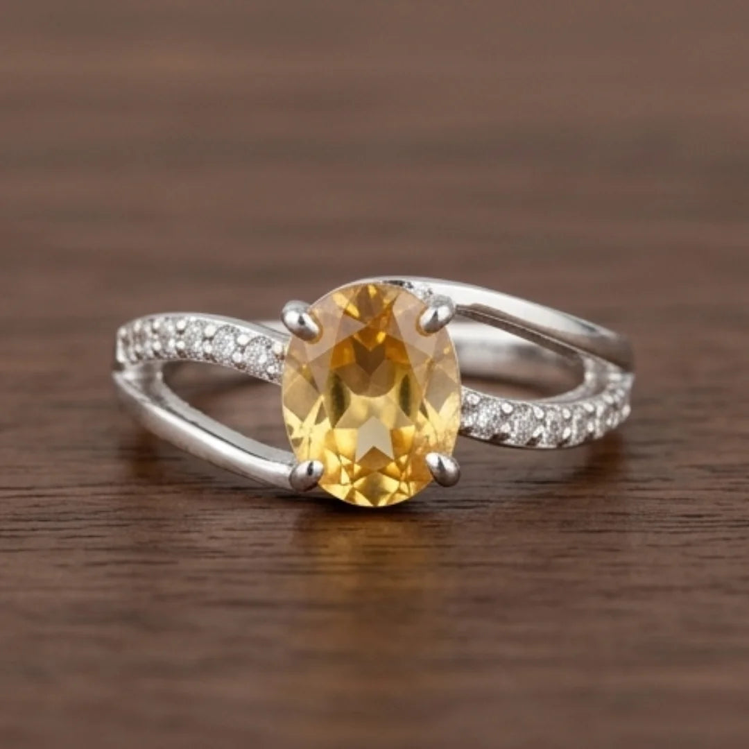 Pukhraj Female Ring | Shape Step Cut | CODE P56