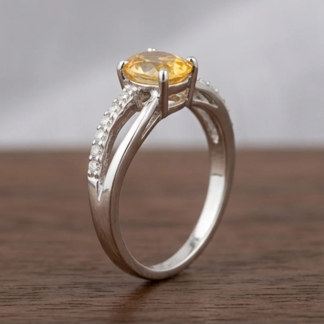 Pukhraj Female Ring | Shape Step Cut | CODE P56