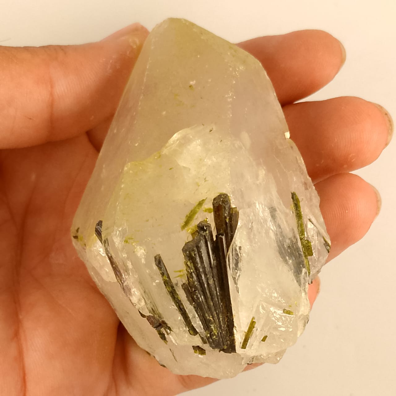 Green Tourmalinated Quartz Specimen | 237g