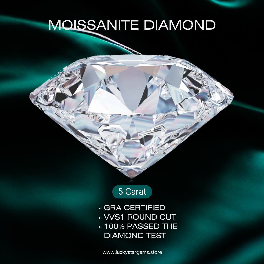 Moissanite Diamond  VVS1 Round Cut Moissanite Stone Loose Gemstone
