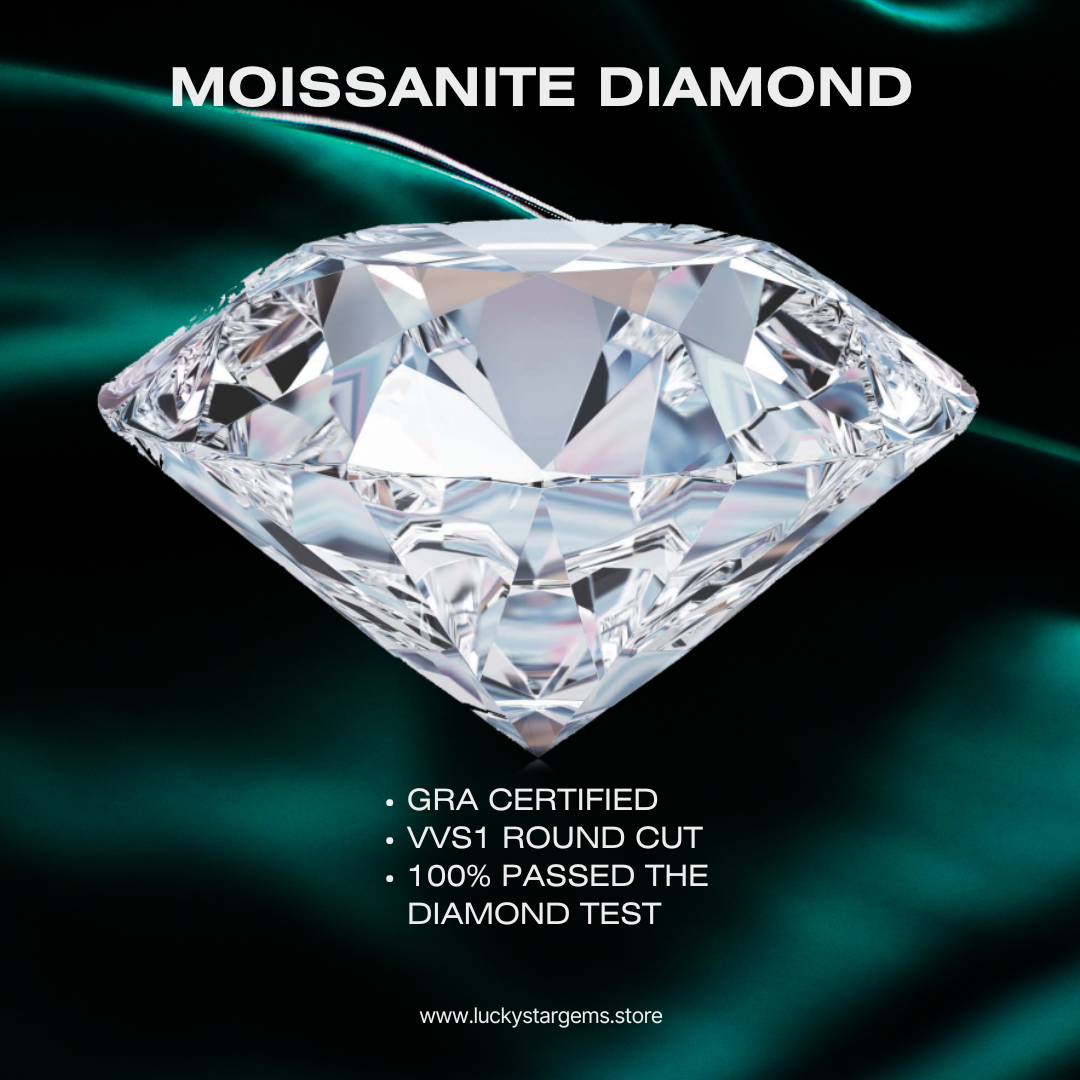 Moissanite Diamond  VVS1 Round Cut Moissanite Stone Loose Gemstone