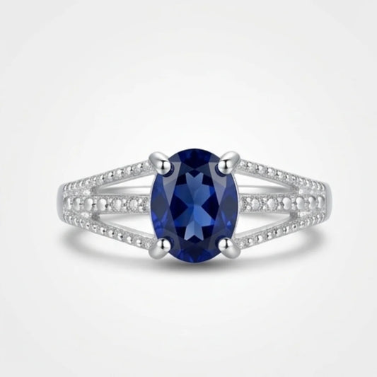 2 Carat Neelam Female Ring | Step Cut | CODE N-13