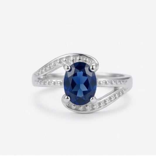 2 Carat Neelam Female Ring | Step Cut | CODE N-12