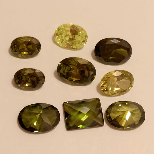 Peridot Stone | Oval Shape Step Cutting | Vitreous Greenish yellow