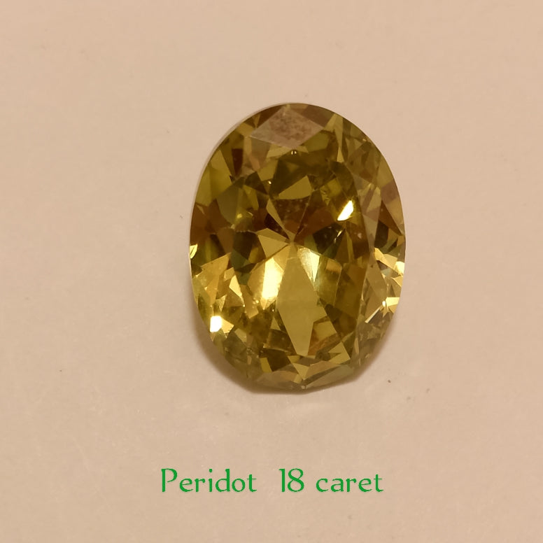 Peridot Stone | Oval Shape Step Cutting | Vitreous Greenish yellow