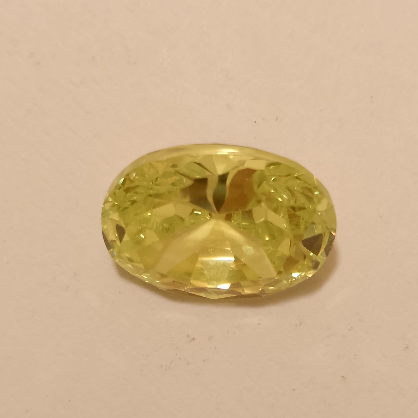 Peridot Stone | Oval Shape Step Cutting | Vitreous Greenish yellow