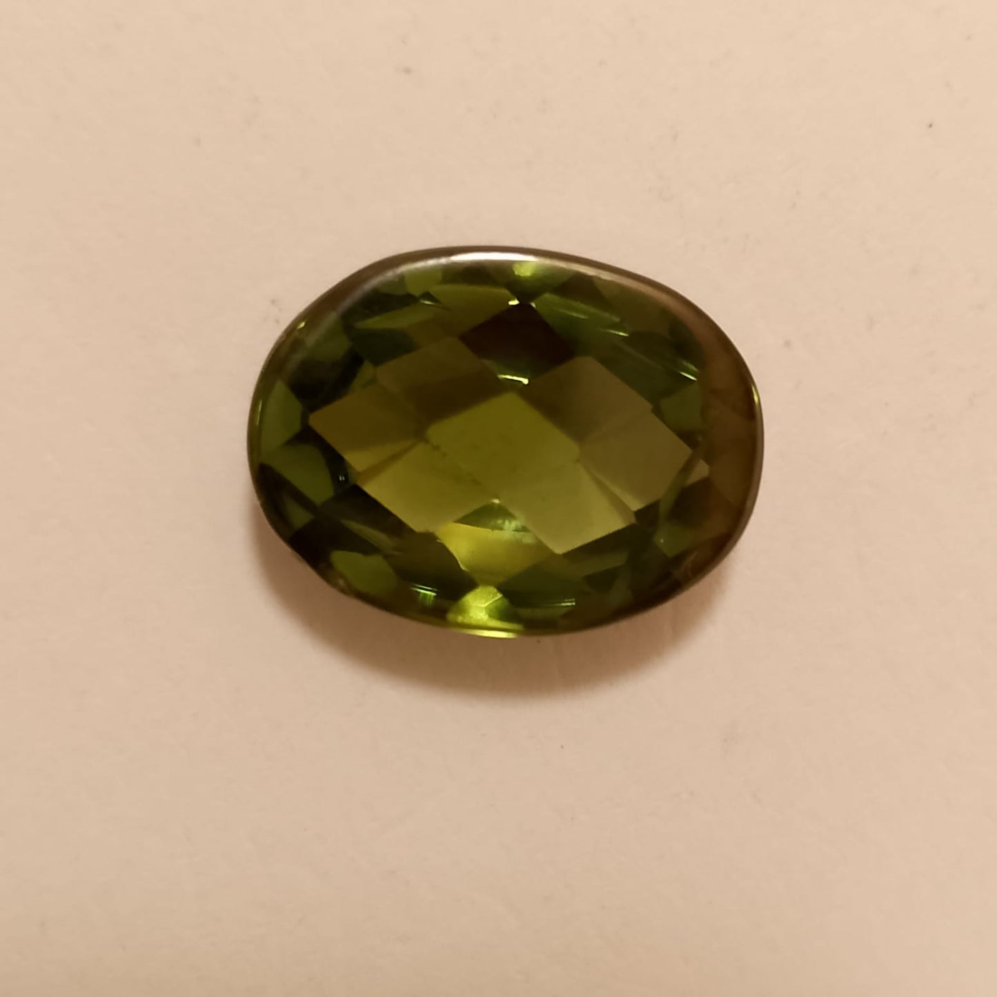 Peridot Stone | Oval Shape Step Cutting | Vitreous Greenish yellow