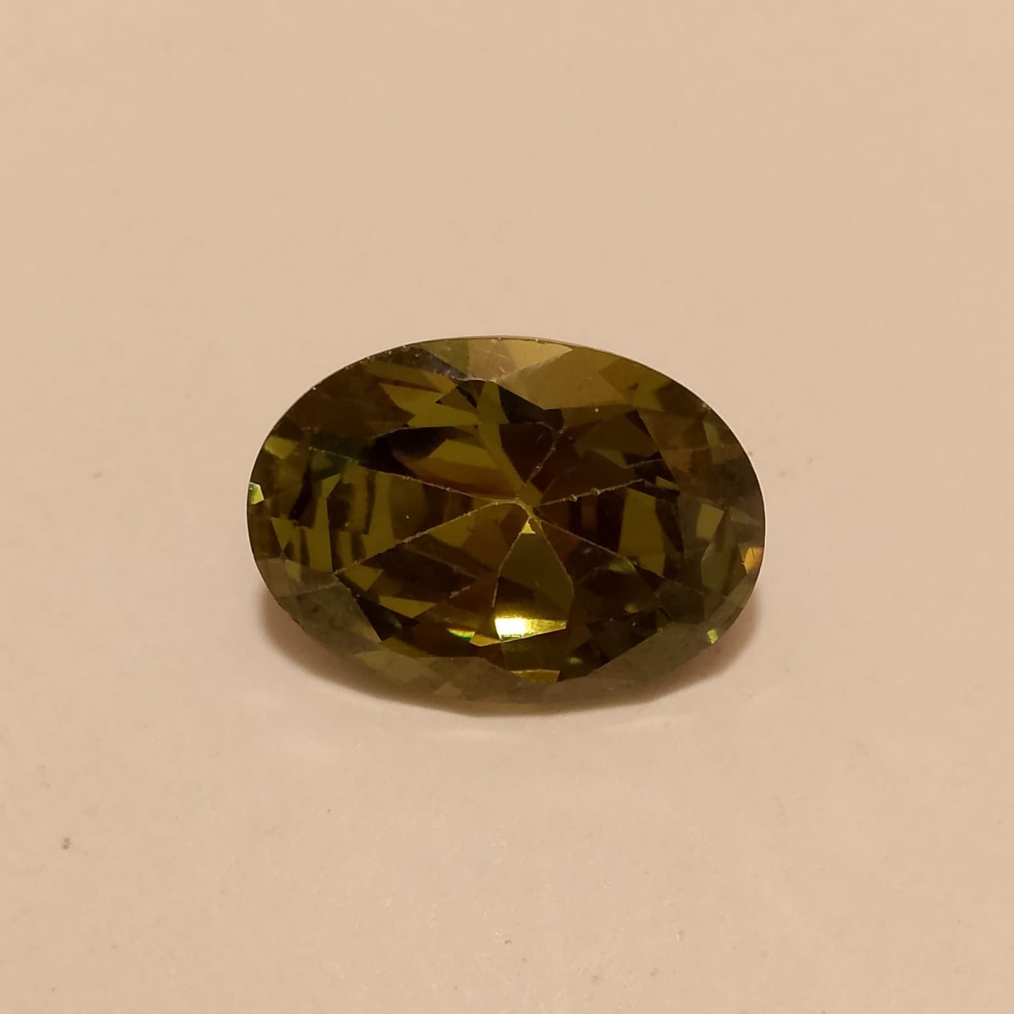 Peridot Stone | Oval Shape Step Cutting | Vitreous Greenish yellow