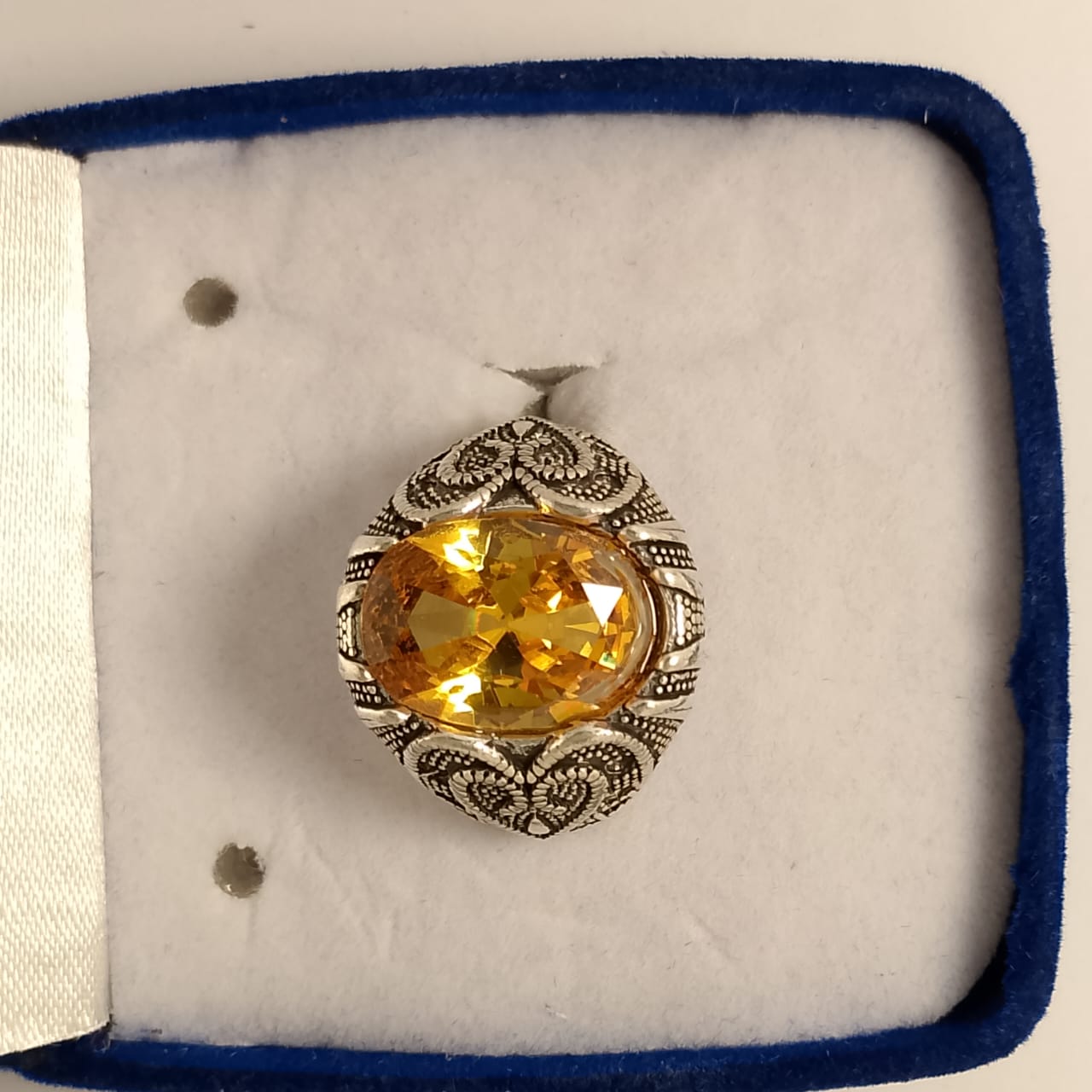 10 Carats Pukhraj Ring | Step Cut | Golden Yellow Pukhraj