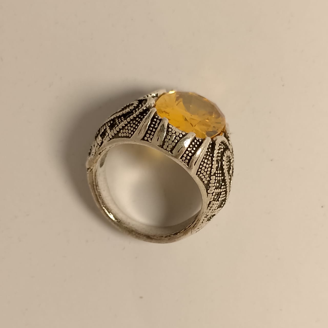 10 Carats Pukhraj Ring | Step Cut | Golden Yellow Pukhraj