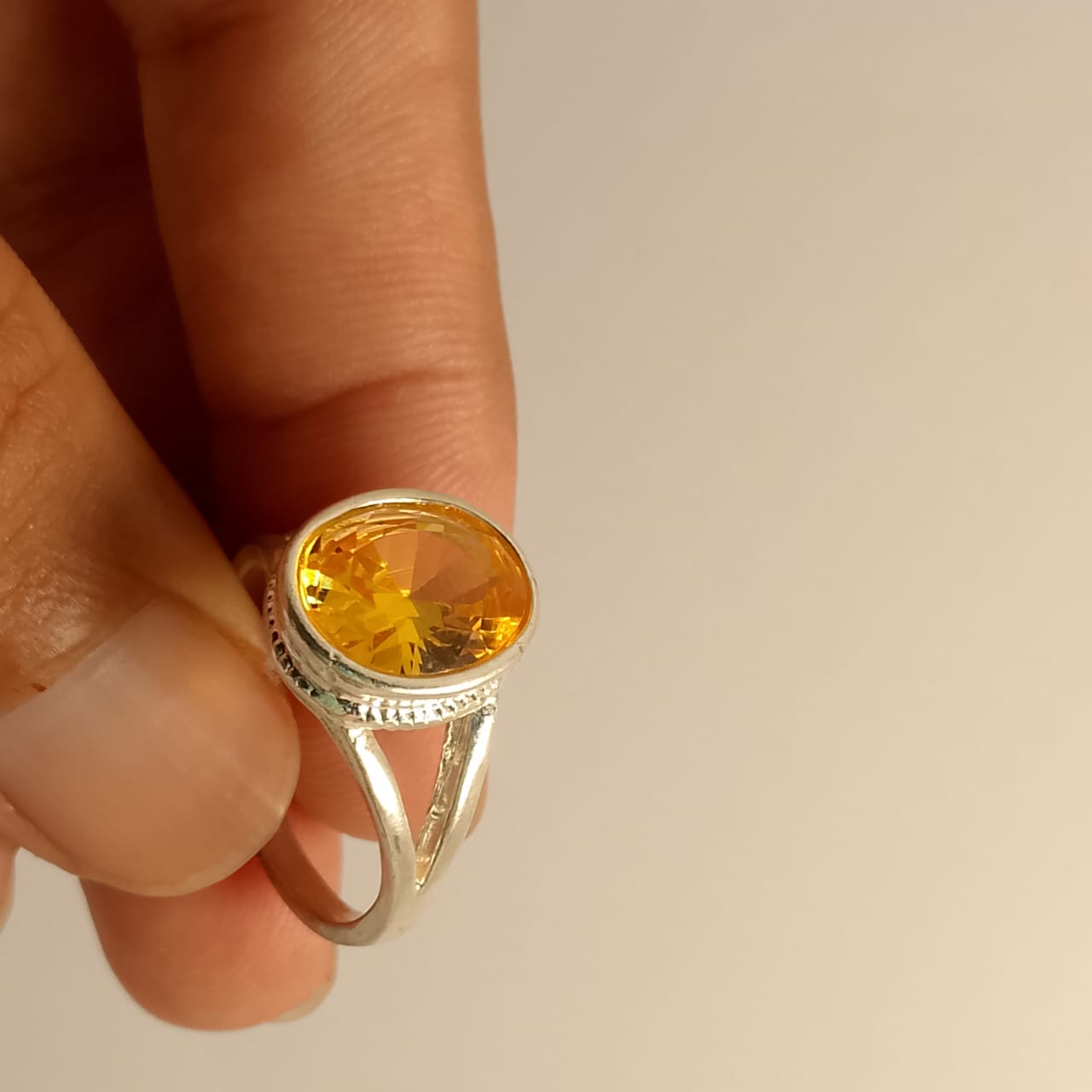 10 Carats Pukhraj Ring | Step Cut | Golden Yellow Pukhraj